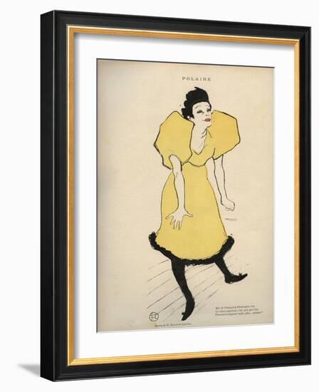 Drawing by Henri De Toulouse Lautrec Representing “” Polar” (La Chanteuse Polaire) in Le Rire - Jou-Henri de Toulouse-Lautrec-Framed Giclee Print