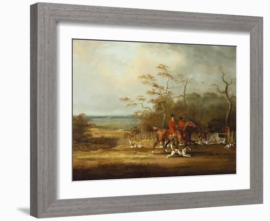 Drawing Cover-Huntsmen and Hounds in an Extensive Wooded Landscape, 1807-Samuel Henry Alken-Framed Giclee Print