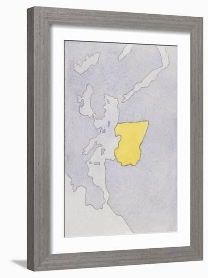 Drawing Depicting a Mute Map of Libya-null-Framed Giclee Print