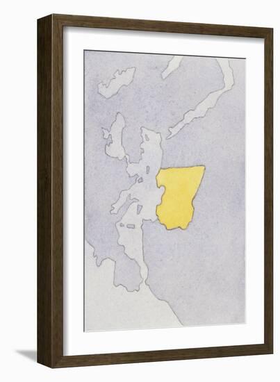 Drawing Depicting a Mute Map of Libya-null-Framed Giclee Print