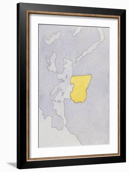 Drawing Depicting a Mute Map of Libya-null-Framed Giclee Print