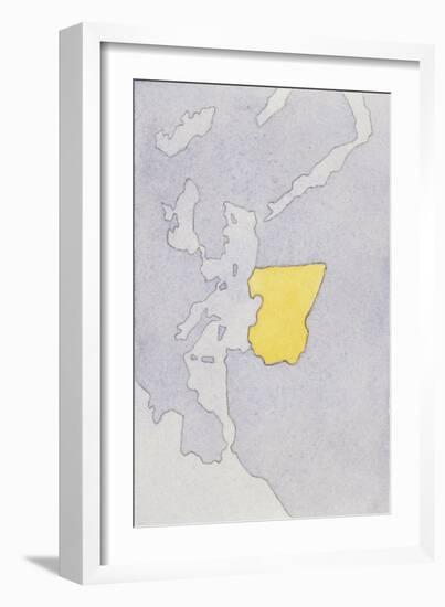 Drawing Depicting a Mute Map of Libya-null-Framed Giclee Print