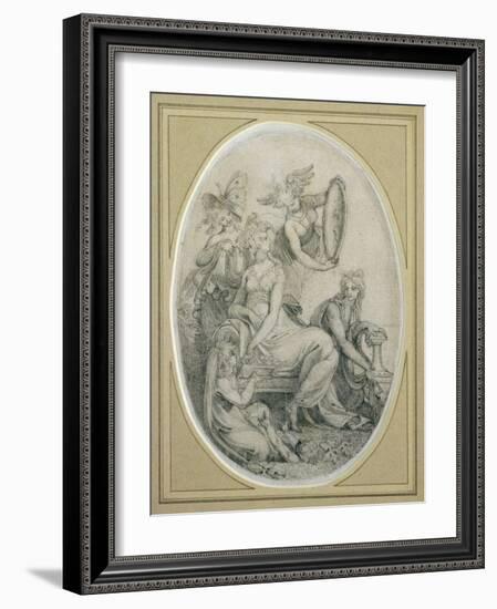 Drawing for the Frontispiece of 'The Botanic Garden', by Erasmus Darwin (1731-1802)-Henry Fuseli-Framed Giclee Print