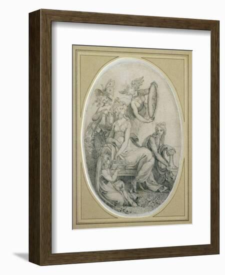 Drawing for the Frontispiece of 'The Botanic Garden', by Erasmus Darwin (1731-1802)-Henry Fuseli-Framed Giclee Print