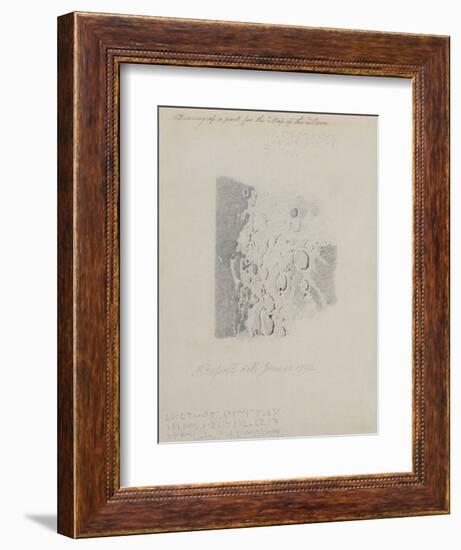 Drawing for the Map of the Moon, 1794 (Pencil on Paper)-John Russell-Framed Giclee Print