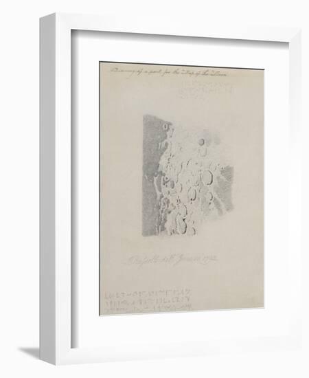 Drawing for the Map of the Moon, 1794 (Pencil on Paper)-John Russell-Framed Giclee Print