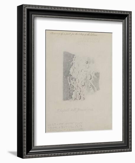 Drawing for the Map of the Moon, 1794 (Pencil on Paper)-John Russell-Framed Giclee Print