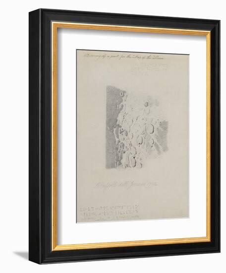 Drawing for the Map of the Moon, 1794 (Pencil on Paper)-John Russell-Framed Giclee Print