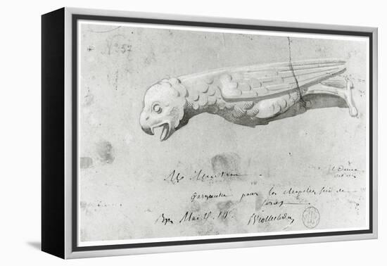 Drawing for the Restoration of the Gargoyles of Notre Dame, 1855-Eugene Emmanuel Viollet-le-Duc-Framed Premier Image Canvas