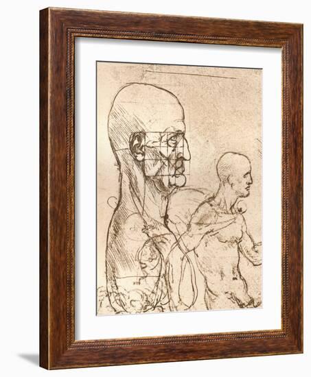 Drawing Illustrating the Theory of the Proportions of the Human Figure, C1472-C1519 (1883)-Leonardo da Vinci-Framed Giclee Print