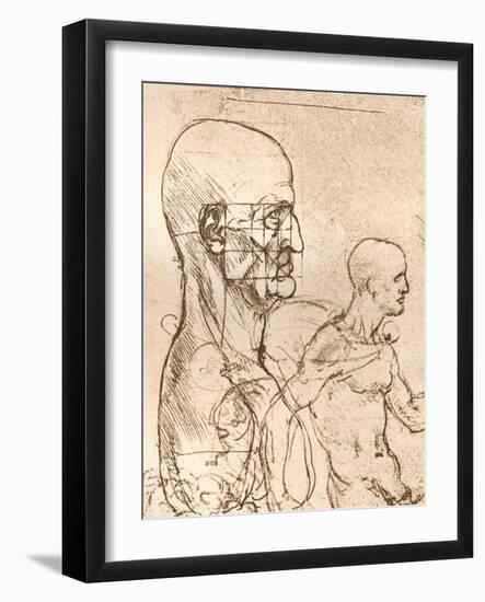 Drawing Illustrating the Theory of the Proportions of the Human Figure, C1472-C1519 (1883)-Leonardo da Vinci-Framed Giclee Print