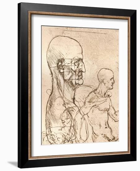 Drawing Illustrating the Theory of the Proportions of the Human Figure, C1472-C1519 (1883)-Leonardo da Vinci-Framed Giclee Print