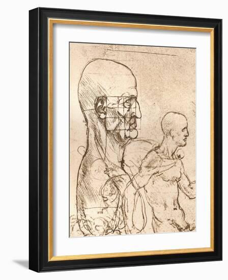 Drawing Illustrating the Theory of the Proportions of the Human Figure, C1472-C1519 (1883)-Leonardo da Vinci-Framed Giclee Print