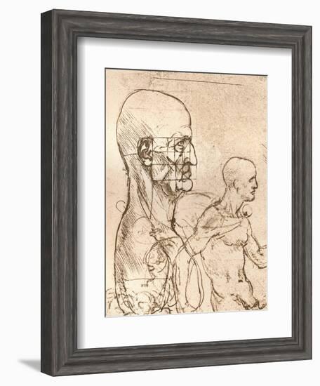 Drawing Illustrating the Theory of the Proportions of the Human Figure, C1472-C1519 (1883)-Leonardo da Vinci-Framed Giclee Print