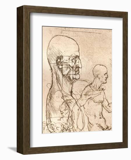 Drawing Illustrating the Theory of the Proportions of the Human Figure, C1472-C1519 (1883)-Leonardo da Vinci-Framed Giclee Print