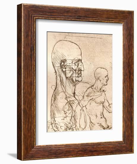 Drawing Illustrating the Theory of the Proportions of the Human Figure, C1472-C1519 (1883)-Leonardo da Vinci-Framed Giclee Print