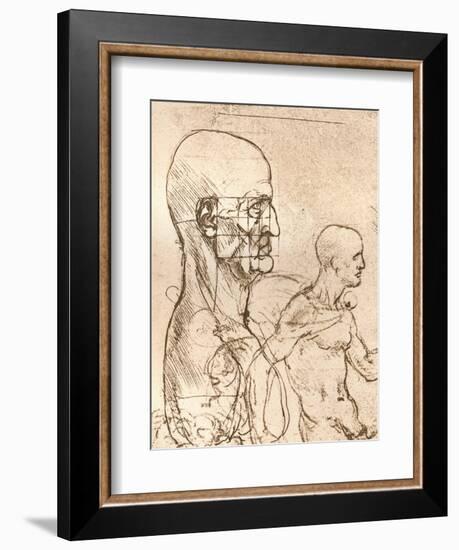 Drawing Illustrating the Theory of the Proportions of the Human Figure, C1472-C1519 (1883)-Leonardo da Vinci-Framed Giclee Print