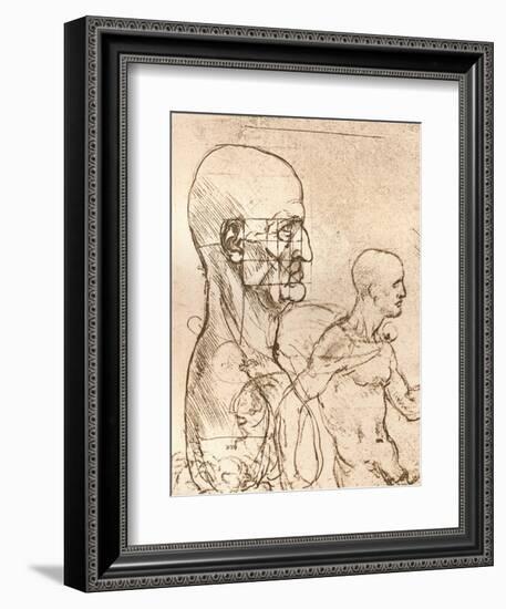 Drawing Illustrating the Theory of the Proportions of the Human Figure, C1472-C1519 (1883)-Leonardo da Vinci-Framed Giclee Print