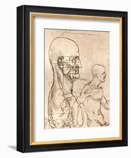 Drawing Illustrating the Theory of the Proportions of the Human Figure, C1472-C1519 (1883)-Leonardo da Vinci-Framed Giclee Print