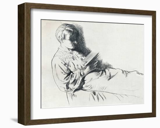 Drawing in Sanguine, C20th Century (1932)-William Newenham Montague Orpen-Framed Giclee Print