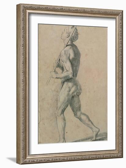 Drawing, Male Nude Walking-Raphael-Framed Art Print