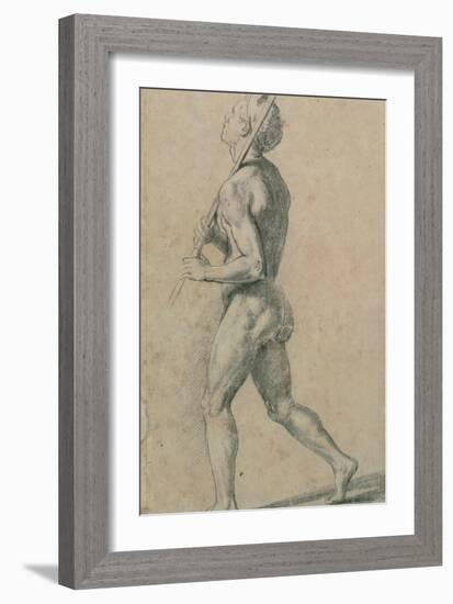 Drawing, Male Nude Walking-Raphael-Framed Art Print