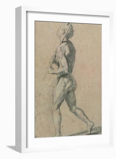 Drawing, Male Nude Walking-Raphael-Framed Art Print