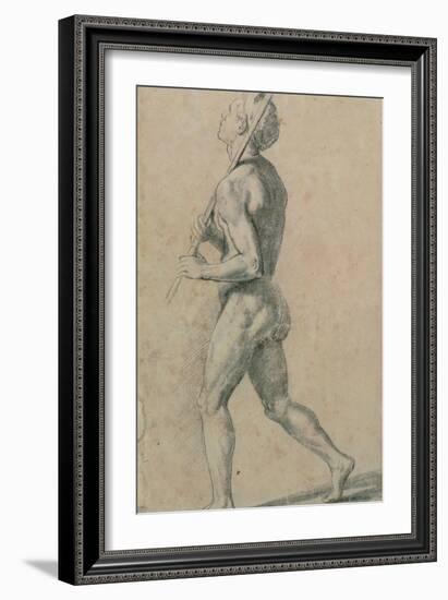 Drawing, Male Nude Walking-Raphael-Framed Art Print