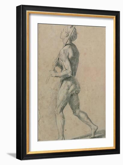 Drawing, Male Nude Walking-Raphael-Framed Art Print