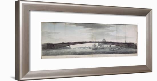 Drawing of a Proposed Single Span Bridge by Thomas Telford, Coloured Engraving after Thomas Malton-null-Framed Giclee Print