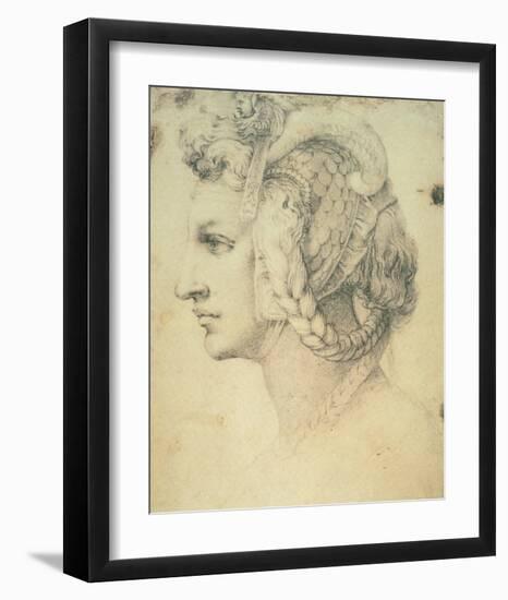 Drawing of A Woman-Michelangelo Buonarroti-Framed Premium Giclee Print