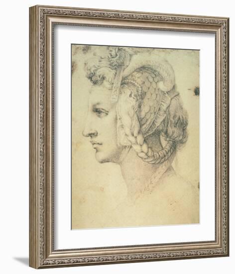 Drawing of A Woman-Michelangelo Buonarroti-Framed Premium Giclee Print