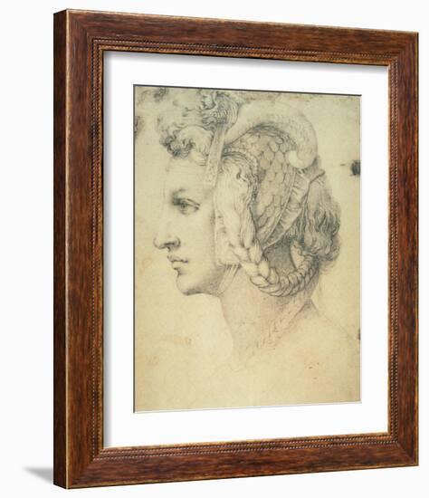 Drawing of A Woman-Michelangelo Buonarroti-Framed Premium Giclee Print