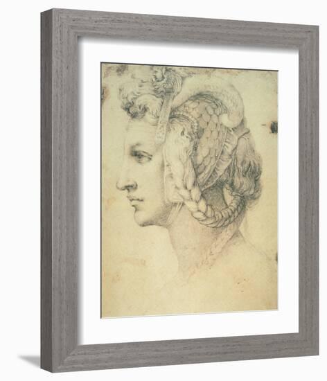 Drawing of A Woman-Michelangelo Buonarroti-Framed Premium Giclee Print