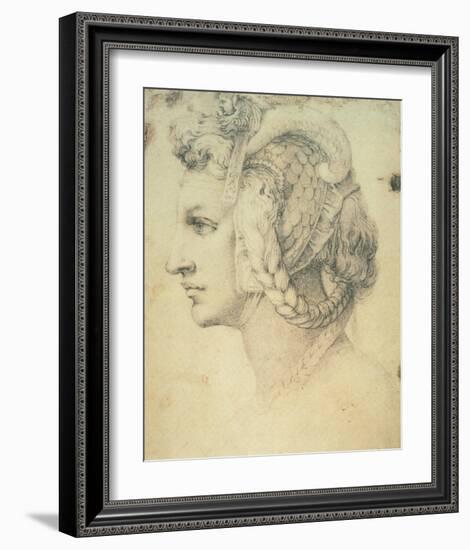 Drawing of A Woman-Michelangelo Buonarroti-Framed Premium Giclee Print