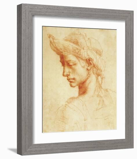 Drawing of a Woman-Michelangelo Buonarroti-Framed Premium Giclee Print