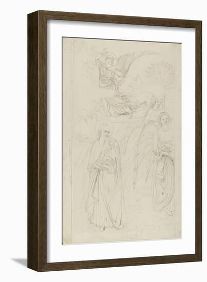 Drawing of Abraham Parting from the Angels from Benozzo Gozzoli's Story of Abraham and Hagar in the-John Ruskin-Framed Giclee Print