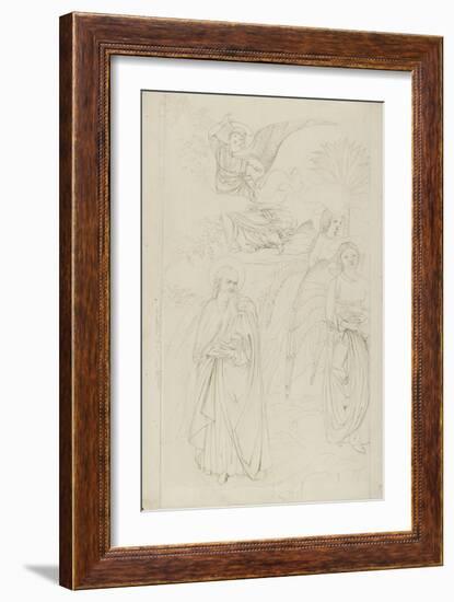 Drawing of Abraham Parting from the Angels from Benozzo Gozzoli's Story of Abraham and Hagar in the-John Ruskin-Framed Giclee Print