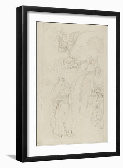 Drawing of Abraham Parting from the Angels from Benozzo Gozzoli's Story of Abraham and Hagar in the-John Ruskin-Framed Giclee Print