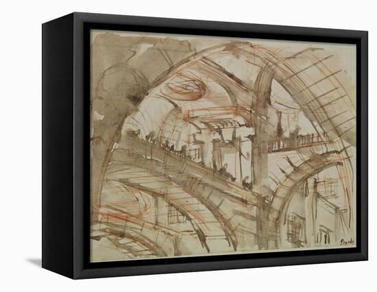 Drawing of an Imaginary Prison-Giovanni Battista Piranesi-Framed Premier Image Canvas