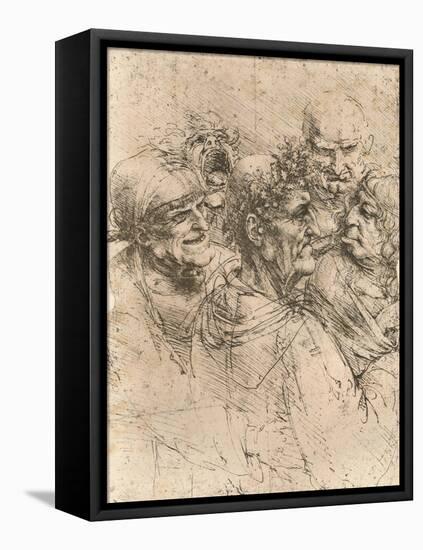 Drawing of caricatures, c1472-c1519 (1883)-Leonardo Da Vinci-Framed Premier Image Canvas