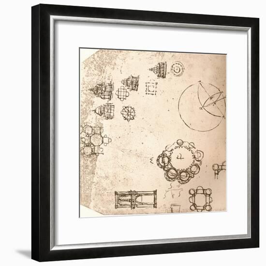 Drawing of ecclesiastical architecture, c1472-c1519 (1883)-Leonardo Da Vinci-Framed Giclee Print