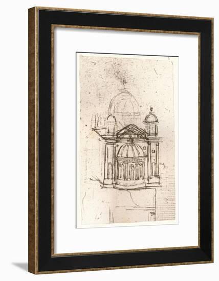 Drawing of ecclesiastical architecture, c1472-c1519 (1883)-Leonardo Da Vinci-Framed Giclee Print