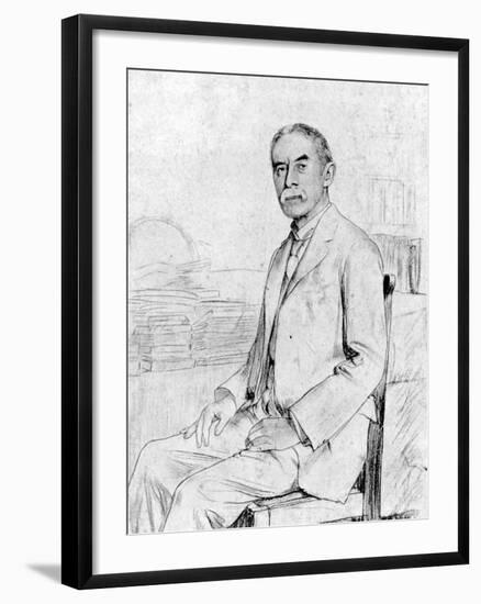Drawing of English Scholar and Poet A. E. Housman-null-Framed Premium Photographic Print