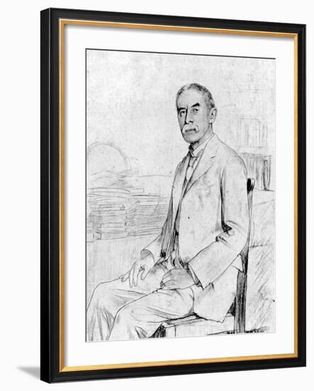 Drawing of English Scholar and Poet A. E. Housman-null-Framed Premium Photographic Print