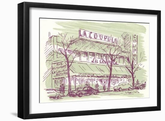 Drawing of La Coupole, France-null-Framed Art Print