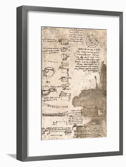 Drawing of musical instruments and other objects, c1472-c1519 (1883)-Leonardo Da Vinci-Framed Giclee Print