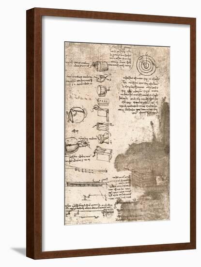 Drawing of musical instruments and other objects, c1472-c1519 (1883)-Leonardo Da Vinci-Framed Giclee Print