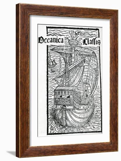 Drawing of the Santa Maria, 1493-Christopher Columbus-Framed Giclee Print