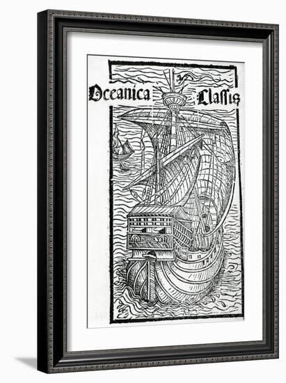 Drawing of the Santa Maria, 1493-Christopher Columbus-Framed Giclee Print